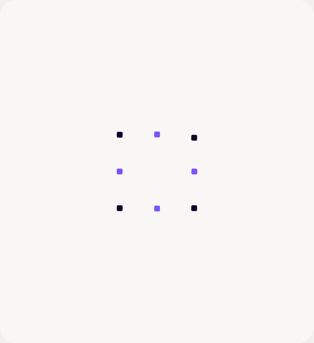 Glyph: a ring of Deep Blue corner nodes with Purple side nodes