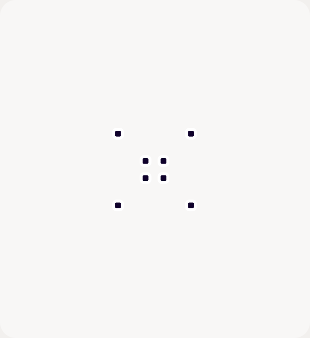 Glyph: an X of Deep Blue nodes around a small center square