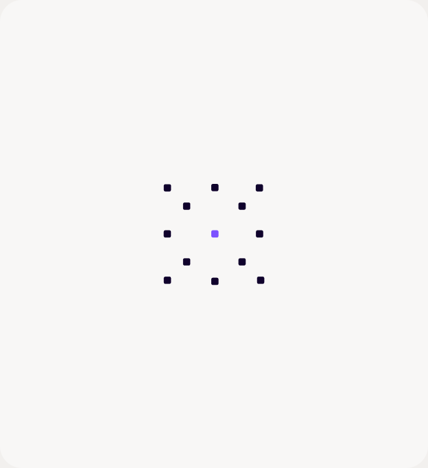 Glyph: a symmetric cluster of Deep Blue nodes around a Purple center node