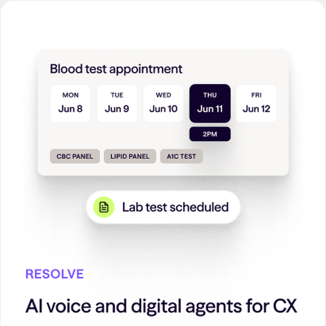 Simplified UI: a product panel with a status pill stacked below it