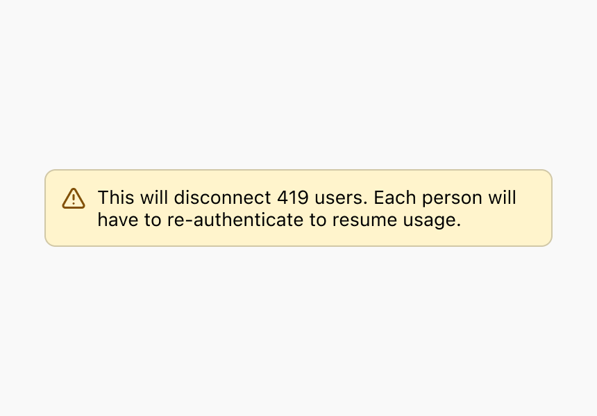 Picture shows using correct warning color usage