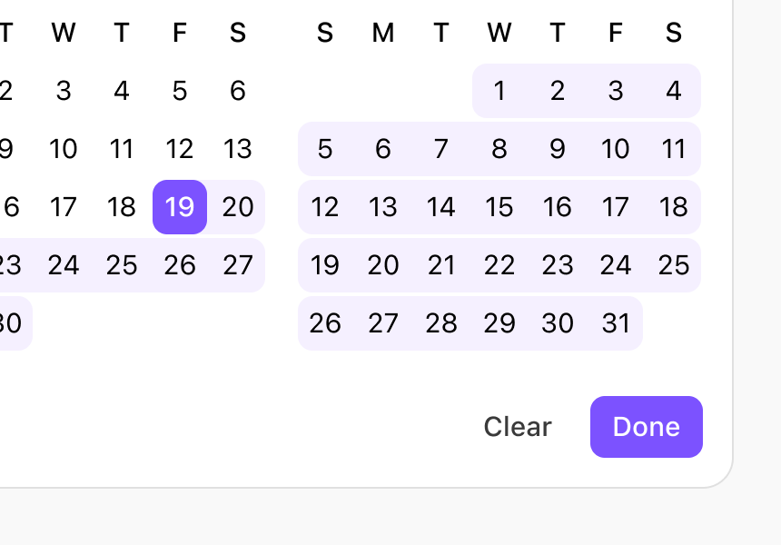 Picture shows correct use of Done action in a datepicker