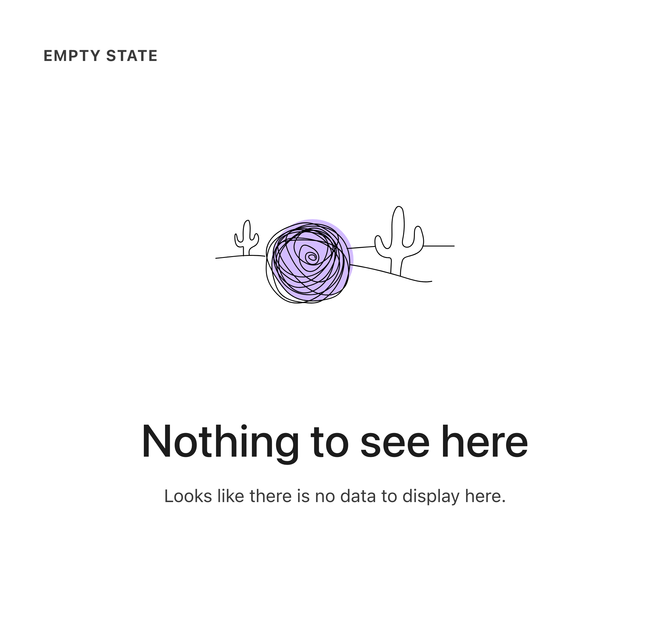 Empty state with illustration, title, and body — before migration